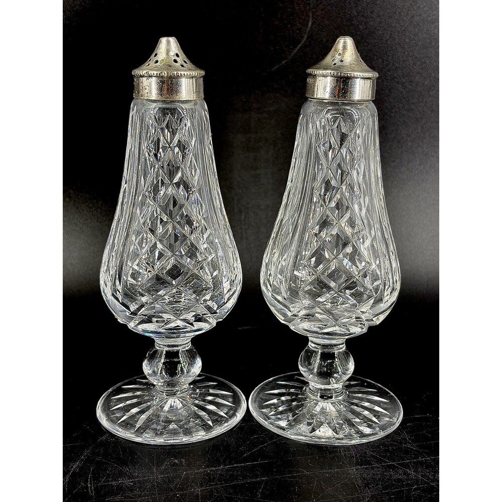 Waterford Crystal Lismore Salt and Pepper Shakers Footed